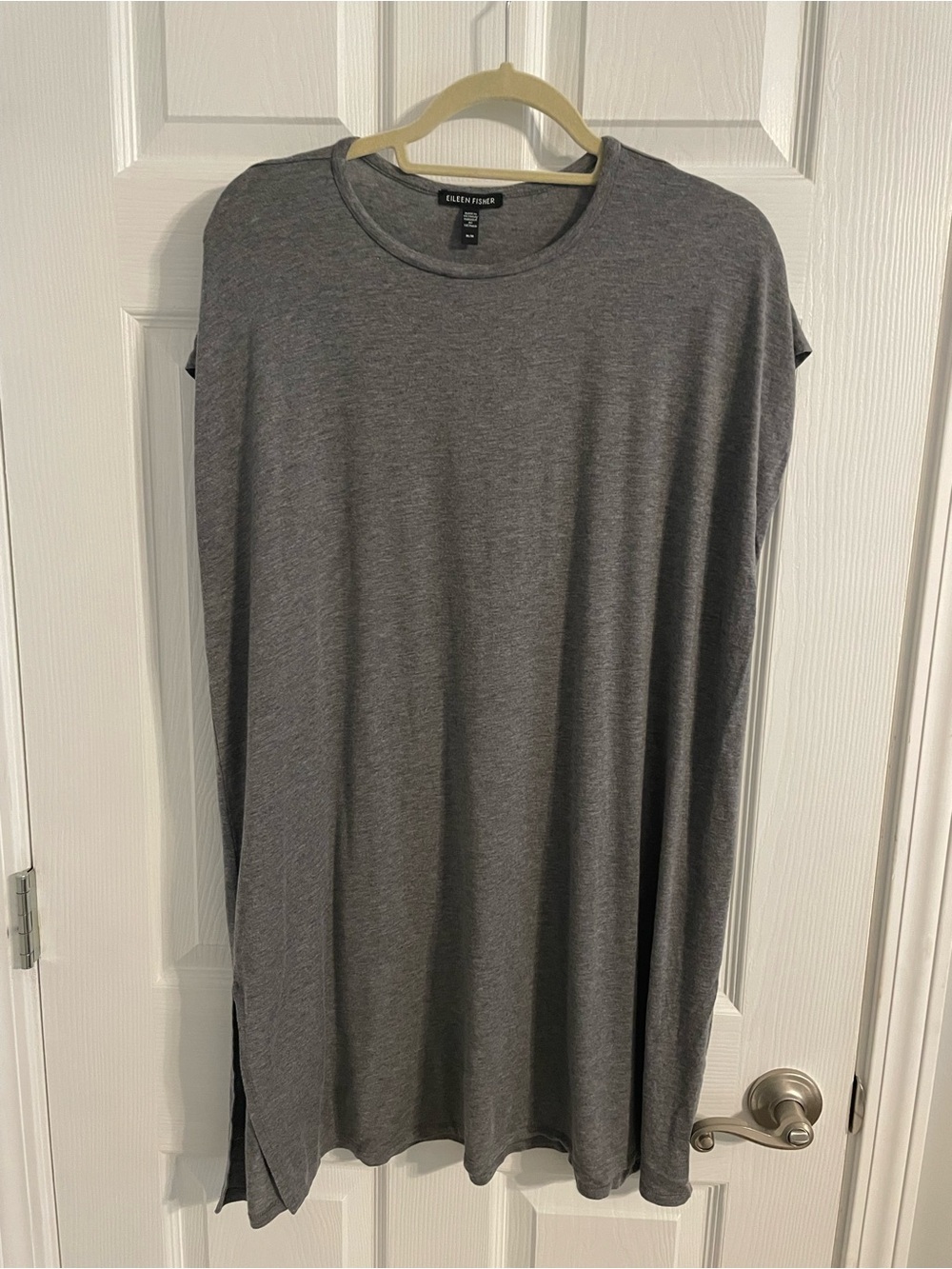 Eileen Fisher Grey Relaxed Crew Neck Tunic